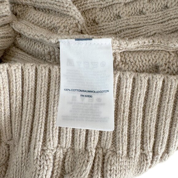 Lands End Cable Knit Drifter Sweater Beige M 8-10 - Picture 6 of 6